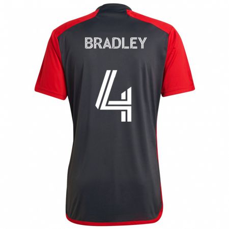 Kandiny Niño Camiseta Michael Bradley #4 Rojo Grayn 1ª Equipación 2024/25 La Camisa Chile