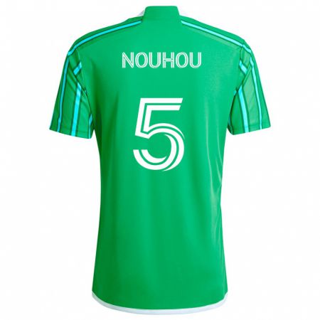 Kandiny Niño Camiseta Nouhou #5 Verde Blanco 1ª Equipación 2024/25 La Camisa Chile