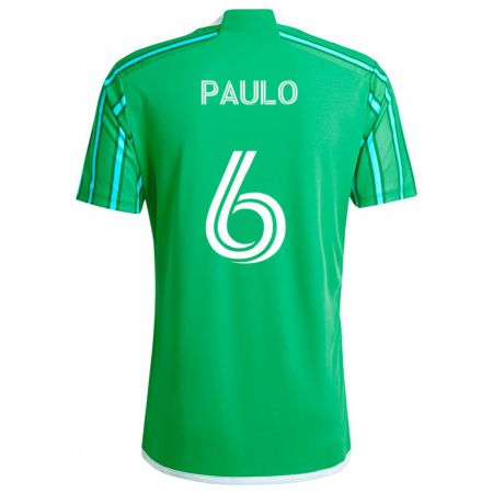 Kandiny Niño Camiseta João Paulo #6 Verde Blanco 1ª Equipación 2024/25 La Camisa Chile