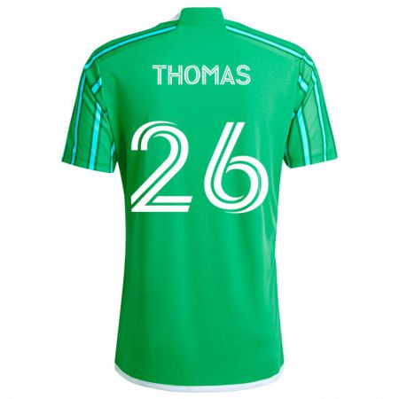 Kandiny Niño Camiseta Andrew Thomas #26 Verde Blanco 1ª Equipación 2024/25 La Camisa Chile