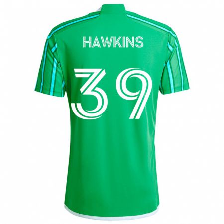 Kandiny Niño Camiseta Stuart Hawkins #39 Verde Blanco 1ª Equipación 2024/25 La Camisa Chile