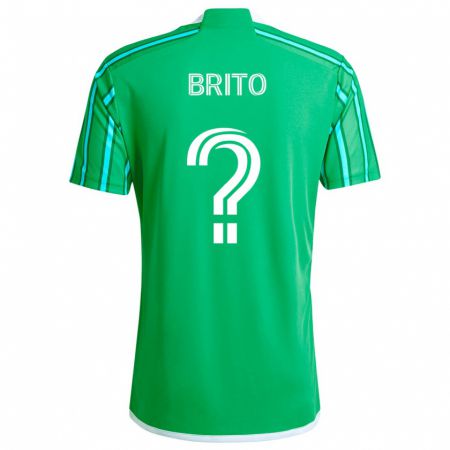 Kandiny Niño Camiseta Kelvin-Luis Brito #0 Verde Blanco 1ª Equipación 2024/25 La Camisa Chile