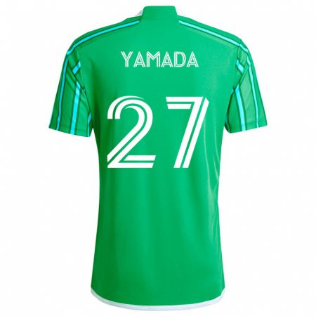 Kandiny Niño Camiseta Hikari Yamada #27 Verde Blanco 1ª Equipación 2024/25 La Camisa Chile