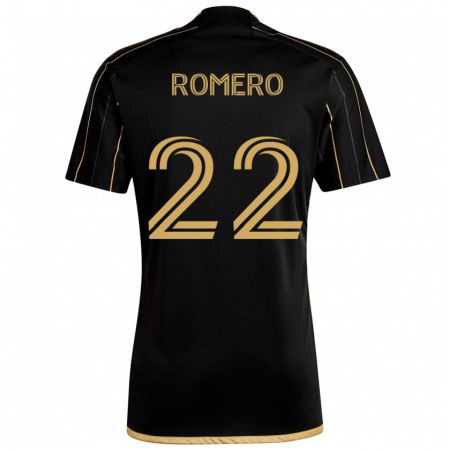 Kandiny Niño Camiseta Abraham Romero #22 Oro Negro 1ª Equipación 2024/25 La Camisa Chile