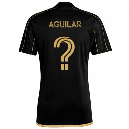 Kandiny Niño Camiseta Adrián Aguilar #0 Oro Negro 1ª Equipación 2024/25 La Camisa Chile