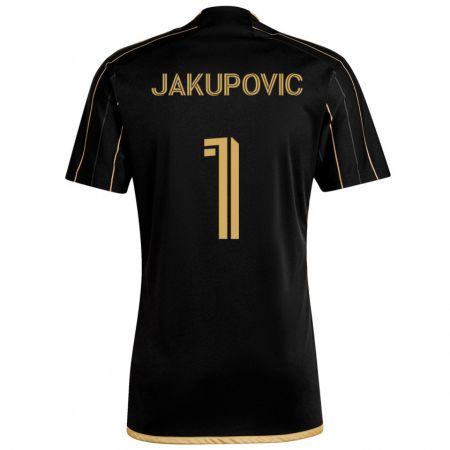 Kandiny Niño Camiseta Eldin Jakupović #1 Oro Negro 1ª Equipación 2024/25 La Camisa Chile