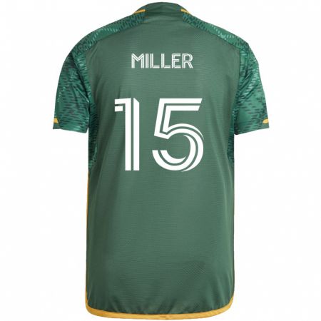 Kandiny Niño Camiseta Eric Miller #15 Verde Naranja 1ª Equipación 2024/25 La Camisa Chile