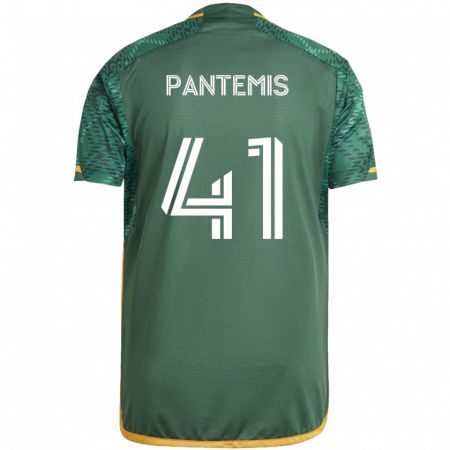 Kandiny Niño Camiseta James Pantemis #41 Verde Naranja 1ª Equipación 2024/25 La Camisa Chile