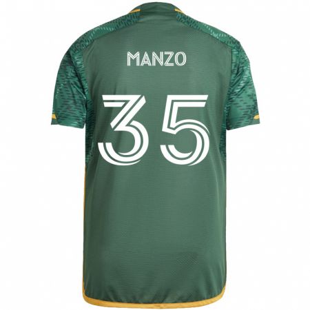 Kandiny Niño Camiseta Alexis Manzo #35 Verde Naranja 1ª Equipación 2024/25 La Camisa Chile