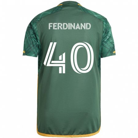 Kandiny Niño Camiseta Keesean Ferdinand #40 Verde Naranja 1ª Equipación 2024/25 La Camisa Chile