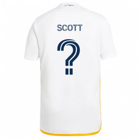 Kandiny Niño Camiseta Brady Scott #0 Blanco Amarillo 1ª Equipación 2024/25 La Camisa Chile