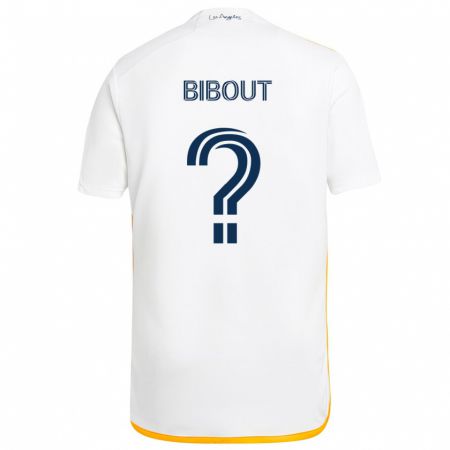 Kandiny Niño Camiseta Aaron Bibout #0 Blanco Amarillo 1ª Equipación 2024/25 La Camisa Chile