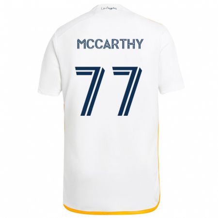 Kandiny Niño Camiseta John Mccarthy #77 Blanco Amarillo 1ª Equipación 2024/25 La Camisa Chile