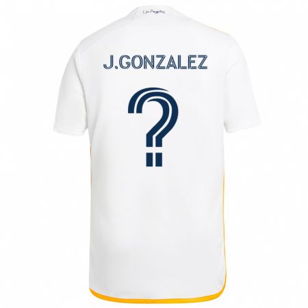 Kandiny Niño Camiseta Jesse Gonzalez #0 Blanco Amarillo 1ª Equipación 2024/25 La Camisa Chile