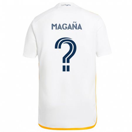 Kandiny Niño Camiseta Jose Magaña #0 Blanco Amarillo 1ª Equipación 2024/25 La Camisa Chile