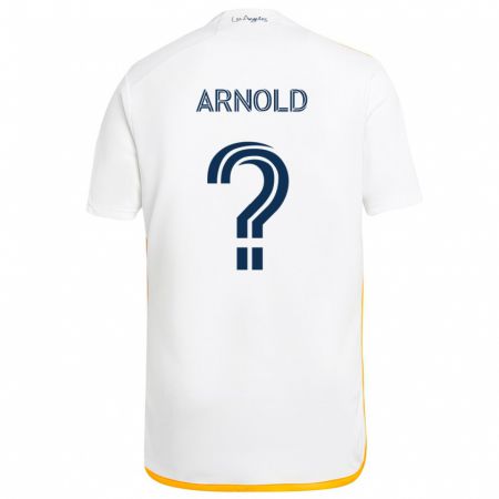 Kandiny Niño Camiseta Gabriel Arnold #0 Blanco Amarillo 1ª Equipación 2024/25 La Camisa Chile