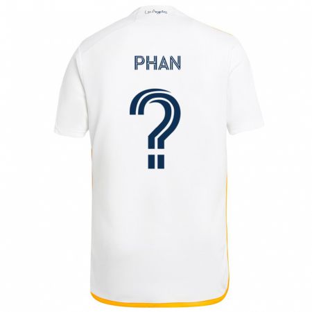 Kandiny Niño Camiseta Brett Phan #0 Blanco Amarillo 1ª Equipación 2024/25 La Camisa Chile