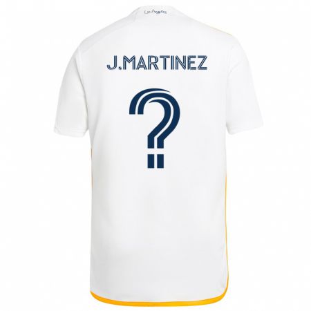 Kandiny Niño Camiseta Juan Martinez #0 Blanco Amarillo 1ª Equipación 2024/25 La Camisa Chile