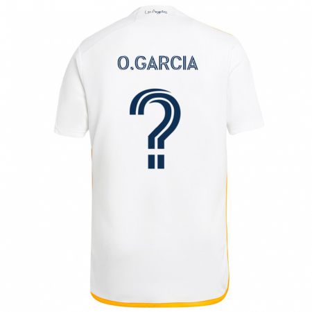 Kandiny Niño Camiseta Omar Garcia #0 Blanco Amarillo 1ª Equipación 2024/25 La Camisa Chile