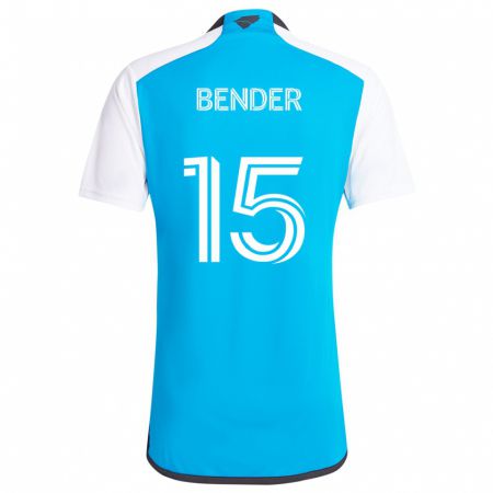 Kandiny Niño Camiseta Ben Bender #15 Azul Blanco 1ª Equipación 2024/25 La Camisa Chile