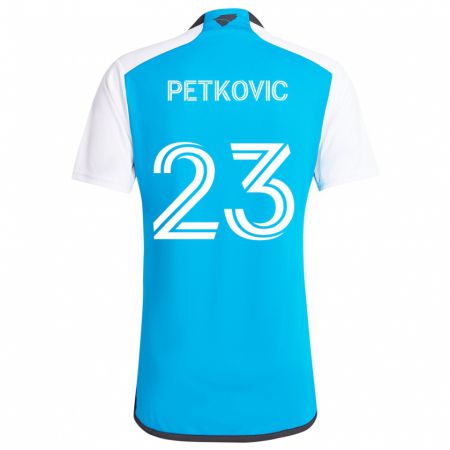 Kandiny Niño Camiseta Nikola Petkovic #23 Azul Blanco 1ª Equipación 2024/25 La Camisa Chile