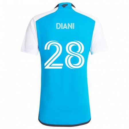 Kandiny Niño Camiseta Djibril Diani #28 Azul Blanco 1ª Equipación 2024/25 La Camisa Chile