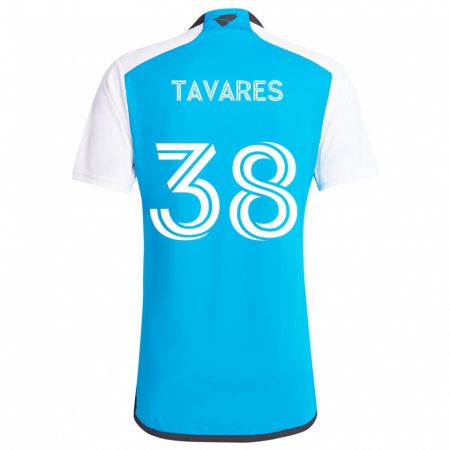 Kandiny Niño Camiseta Iuri Tavares #38 Azul Blanco 1ª Equipación 2024/25 La Camisa Chile