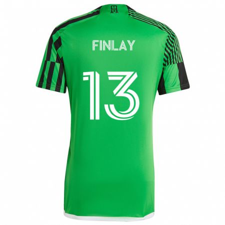 Kandiny Niño Camiseta Ethan Finlay #13 Verde Negro 1ª Equipación 2024/25 La Camisa Chile