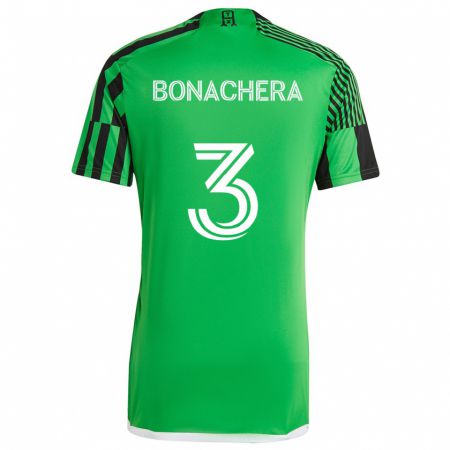 Kandiny Niño Camiseta Rubén Bonachera #3 Verde Negro 1ª Equipación 2024/25 La Camisa Chile