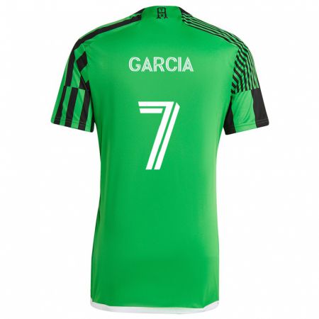 Kandiny Niño Camiseta Anthony García #7 Verde Negro 1ª Equipación 2024/25 La Camisa Chile