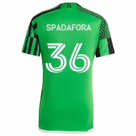 Kandiny Niño Camiseta Luke Spadafora #36 Verde Negro 1ª Equipación 2024/25 La Camisa Chile