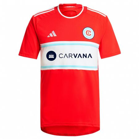 Kandiny Niño Camiseta Chase Gasper #77 Rojo Blanco 1ª Equipación 2024/25 La Camisa Chile