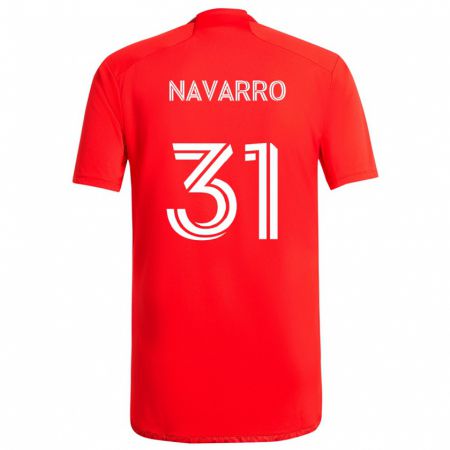 Kandiny Niño Camiseta Federico Navarro #31 Rojo Blanco 1ª Equipación 2024/25 La Camisa Chile