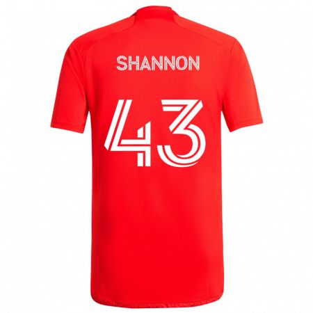 Kandiny Niño Camiseta Jaylen Shannon #43 Rojo Blanco 1ª Equipación 2024/25 La Camisa Chile