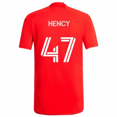 Kandiny Niño Camiseta Billy Hency #47 Rojo Blanco 1ª Equipación 2024/25 La Camisa Chile