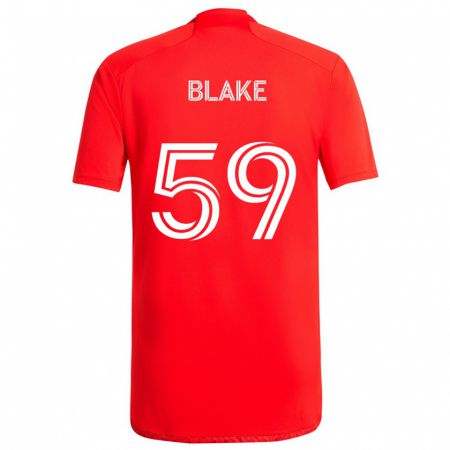 Kandiny Niño Camiseta Romain Blake #59 Rojo Blanco 1ª Equipación 2024/25 La Camisa Chile