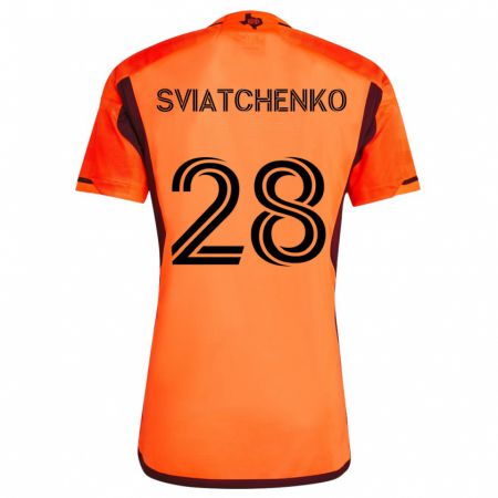 Kandiny Niño Camiseta Erik Sviatchenko #28 Naranja Negro 1ª Equipación 2024/25 La Camisa Chile