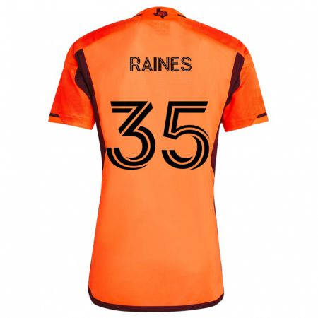 Kandiny Niño Camiseta Brooklyn Raines #35 Naranja Negro 1ª Equipación 2024/25 La Camisa Chile