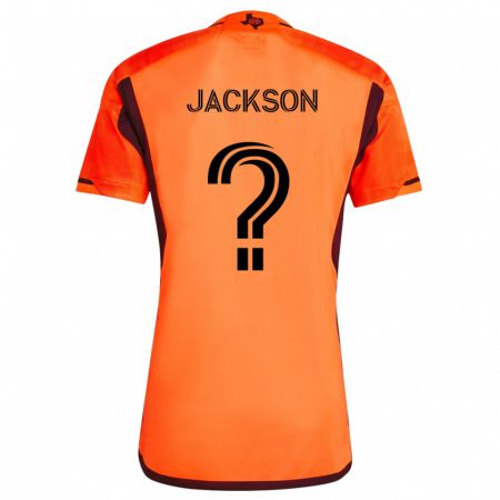 Kandiny Niño Camiseta Parker Jackson #0 Naranja Negro 1ª Equipación 2024/25 La Camisa Chile