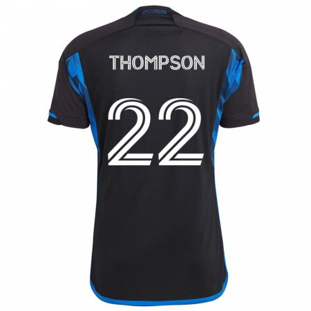 Kandiny Niño Camiseta Tommy Thompson #22 Azul Negro 1ª Equipación 2024/25 La Camisa Chile