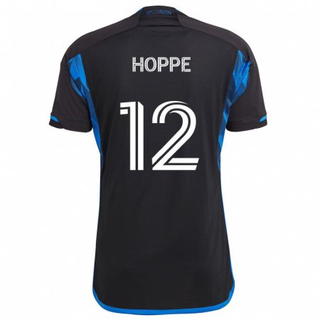 Kandiny Niño Camiseta Matthew Hoppe #12 Azul Negro 1ª Equipación 2024/25 La Camisa Chile