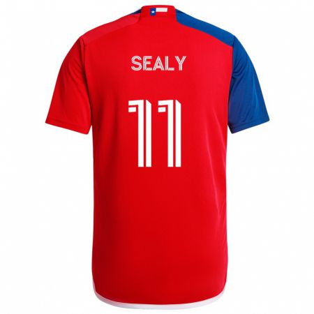 Kandiny Niño Camiseta Dante Sealy #11 Azul Rojo 1ª Equipación 2024/25 La Camisa Chile