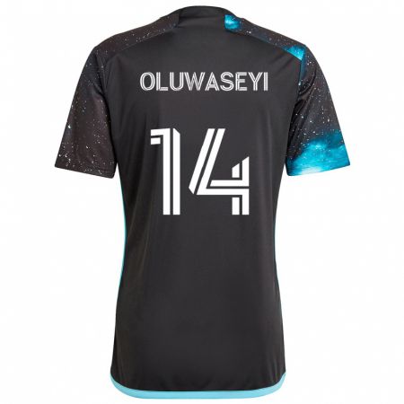 Kandiny Niño Camiseta Tani Oluwaseyi #14 Azul Negro 1ª Equipación 2024/25 La Camisa Chile