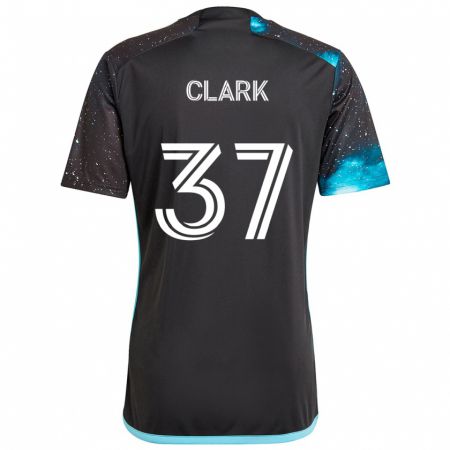 Kandiny Niño Camiseta Caden Clark #37 Azul Negro 1ª Equipación 2024/25 La Camisa Chile