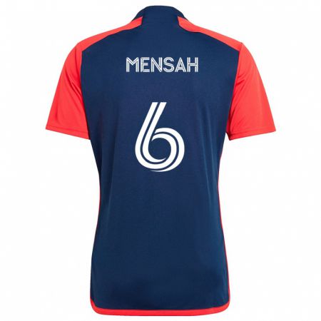 Kandiny Niño Camiseta Jonathan Mensah #6 Azul Rojo 1ª Equipación 2024/25 La Camisa Chile