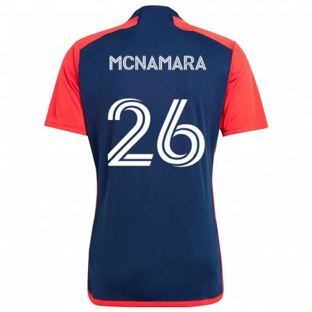 Kandiny Niño Camiseta Tommy Mcnamara #26 Azul Rojo 1ª Equipación 2024/25 La Camisa Chile