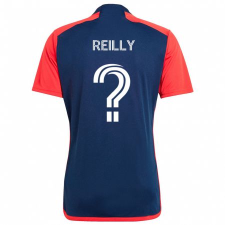 Kandiny Niño Camiseta Aidan Reilly #0 Azul Rojo 1ª Equipación 2024/25 La Camisa Chile