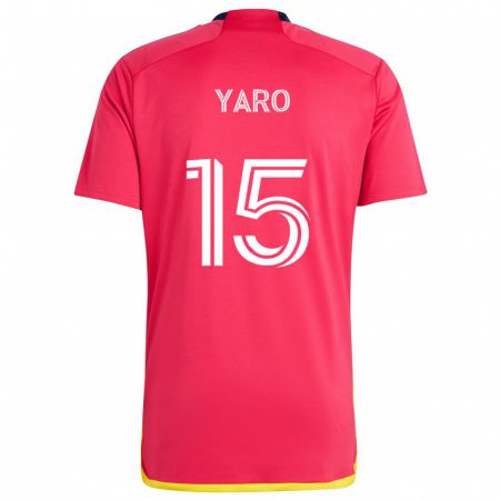 Kandiny Niño Camiseta Joshua Yaro #15 Rojo Azul 1ª Equipación 2024/25 La Camisa Chile