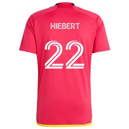 Kandiny Niño Camiseta Kyle Hiebert #22 Rojo Azul 1ª Equipación 2024/25 La Camisa Chile