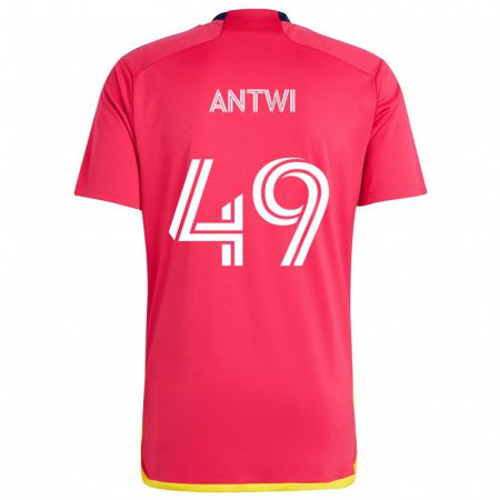 Kandiny Niño Camiseta Seth Antwi #49 Rojo Azul 1ª Equipación 2024/25 La Camisa Chile